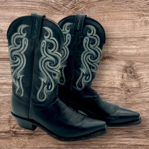 Tony Lama Black Stallion Leather Western Boots - Picture 1 of 11